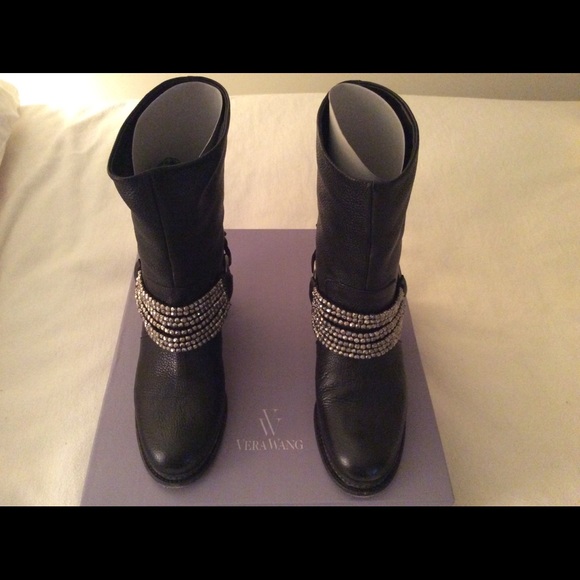 💥💕Vera Wang Natasha Boots Black Bling BEAUTIES! - Picture 4 of 5